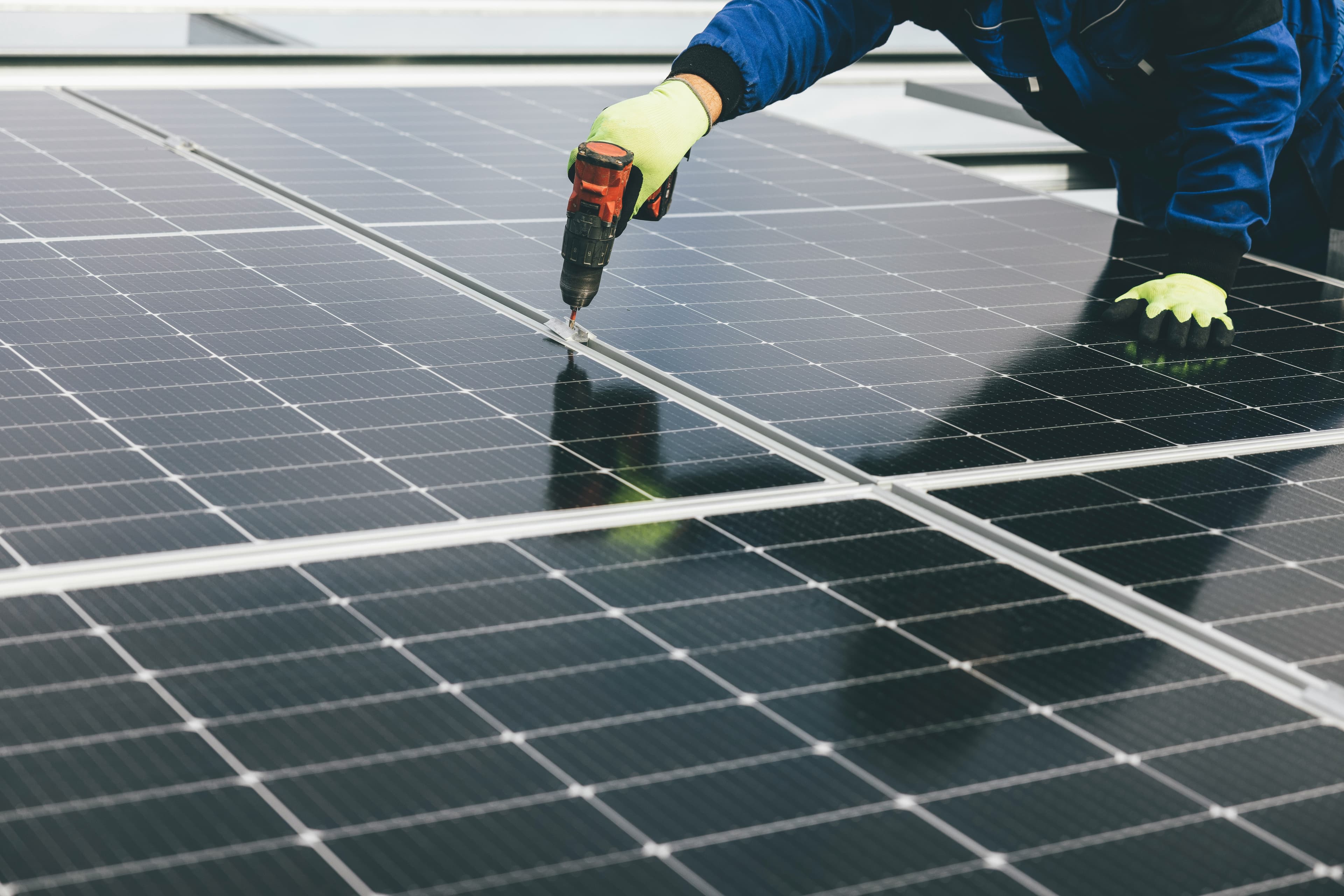 Solar technician working